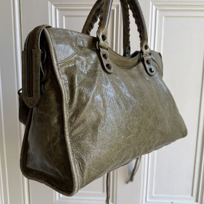 2006 Balenciaga The City Leather Green Handbag