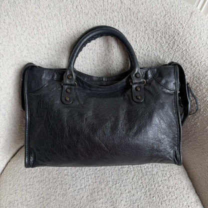 2010 Balenciaga The City Leather Black Bag