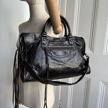 2012 Balenciaga The City Leather Black Bag