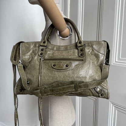 2006 Balenciaga The City Leather Green Handbag