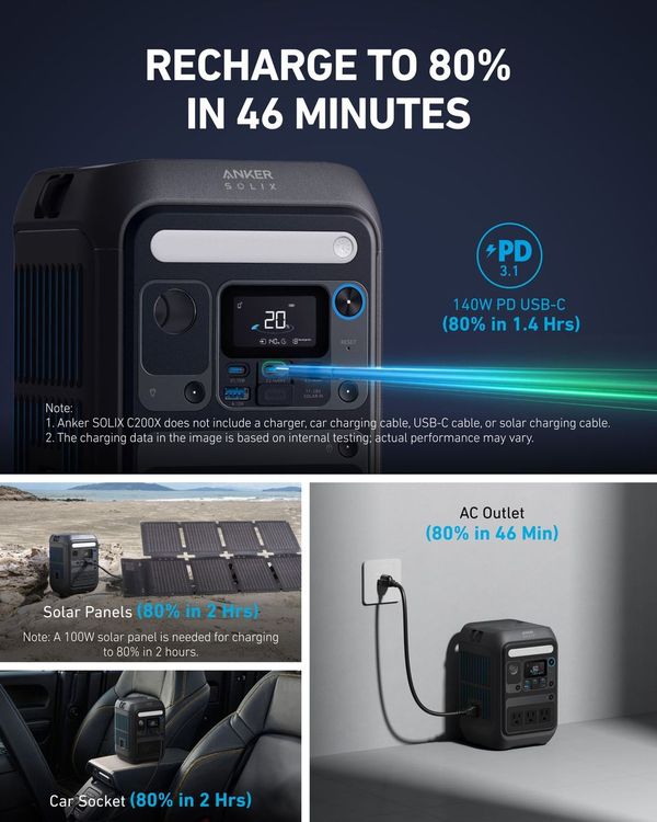 Anker SOLIX C200X Portable Power Station 230Wh/300W