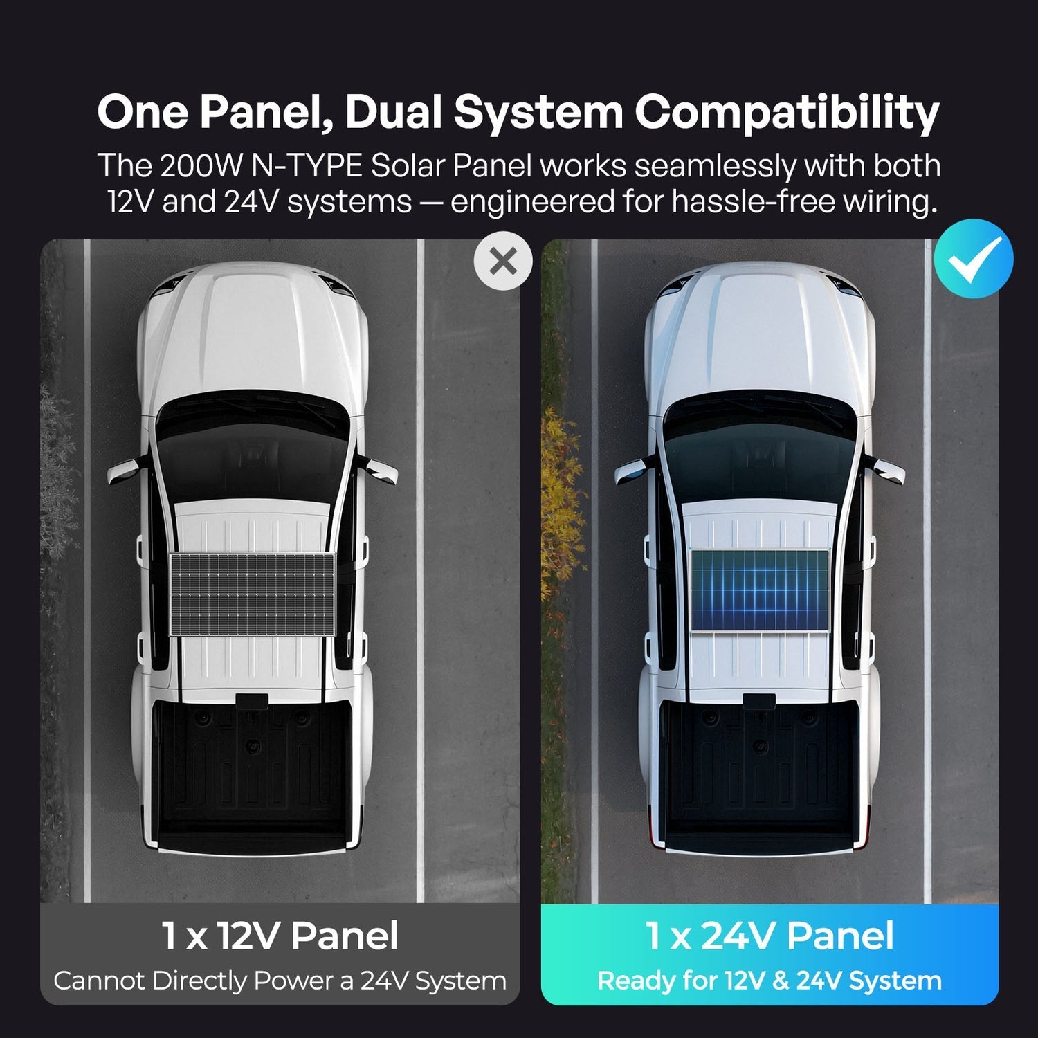 Renogy 16BB N-Type 100 Watt Solar Panel