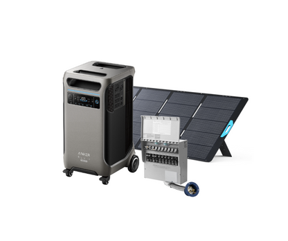 Anker SOLIX F3800 Plus Portable Power Station + Home Backup Kit + 400W Solar Panel  + FREE Protective Cover
