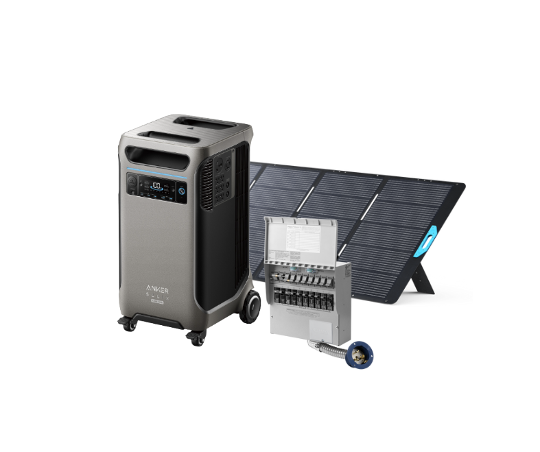 Anker SOLIX F3800 Plus Portable Power Station + Home Backup Kit + 400W Solar Panel  + FREE Protective Cover