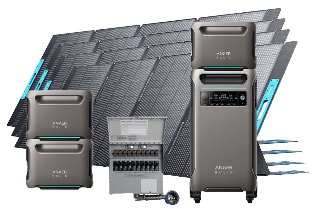 Anker SOLIX F3800 + Expansion Battery*3 + Transfer Switch Kit + PS400 Solar Panel 400W*4 (15360Wh in total)  + FREE Protective Cover