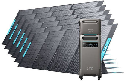 Anker SOLIX F3800 + Expansion Battery + PS400 Solar Panel * 6 (7680Wh in total)  + FREE Protective Cover