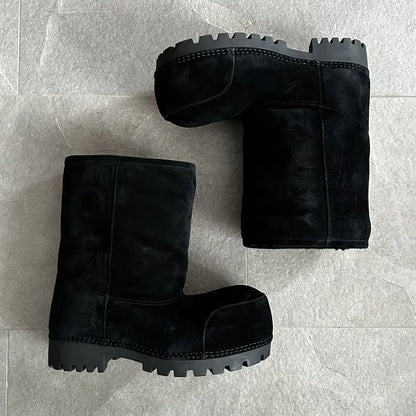 Balenciaga Alaska Black Suede Mid Boots