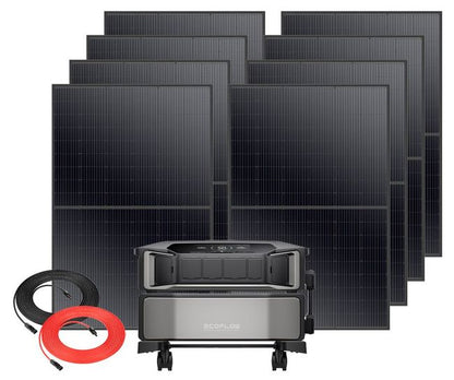 Ecoflow Delta Pro Ultra Power Station & Battery Expansion - 6.1 kWh Storage - with 8x 410W Rich Solar Tier 1 Monocrystalline Panels