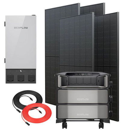 Ecoflow Delta Pro Ultra Expanded Powerstation and Smart Home Panel 2 Kit - 12.2 kWh storage - with 4x 400W Rigid Solar Panels