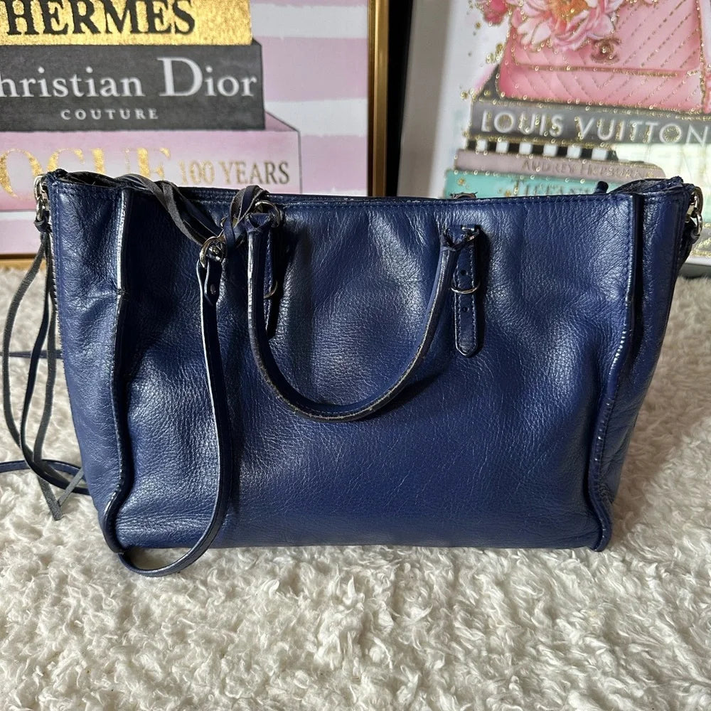 Balenciaga Mini City bag Zip Around Tote Navy with Mirror