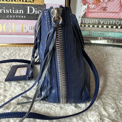 Balenciaga Mini City bag Zip Around Tote Navy with Mirror