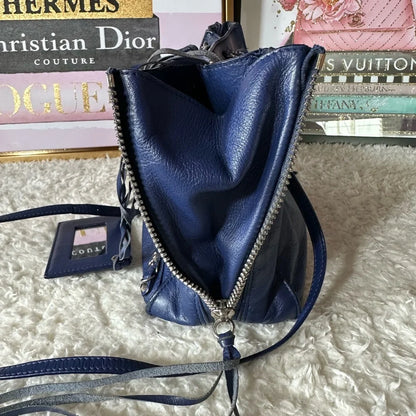 Balenciaga Mini City bag Zip Around Tote Navy with Mirror
