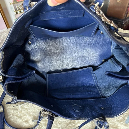 Balenciaga Mini City bag Zip Around Tote Navy with Mirror