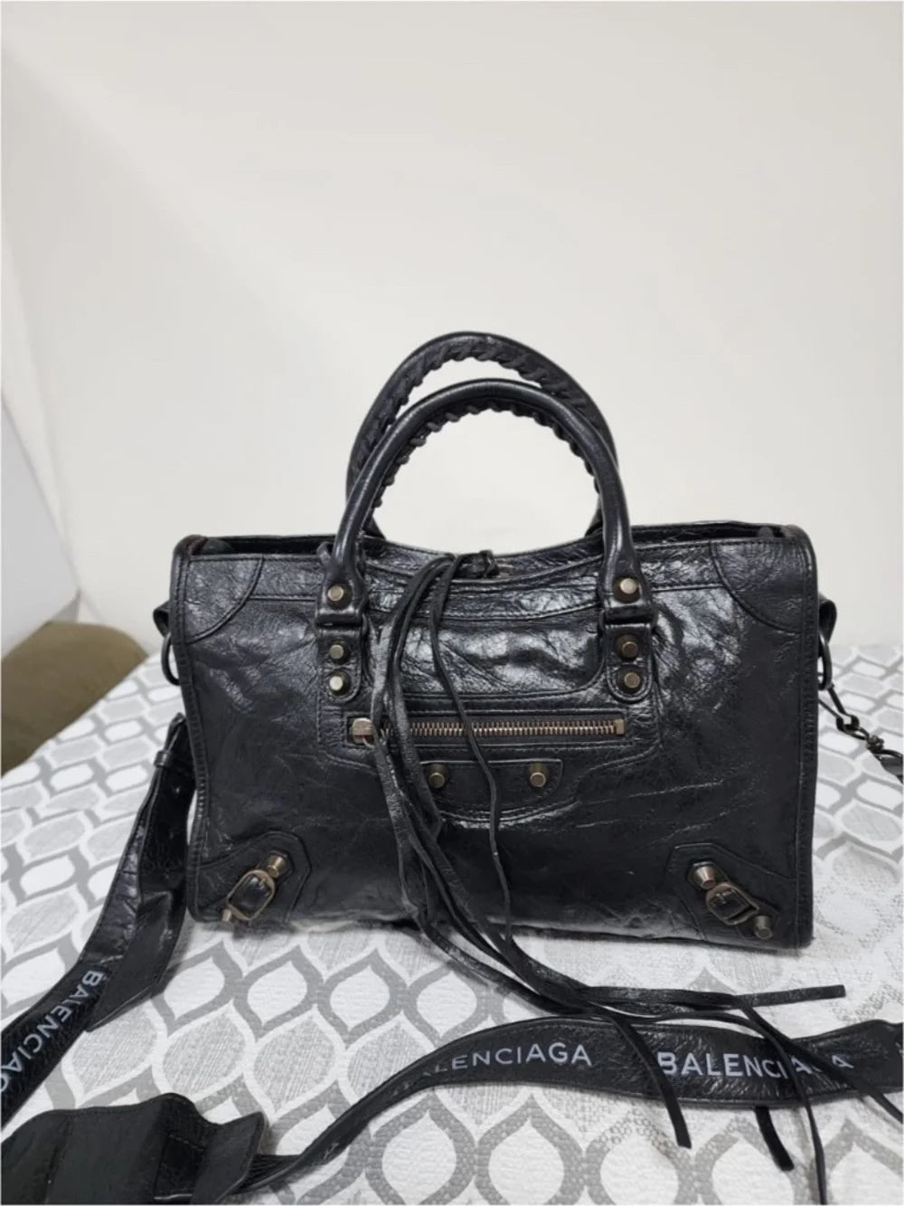 Authentic Balenciaga Le City Bag Small Handbag Black