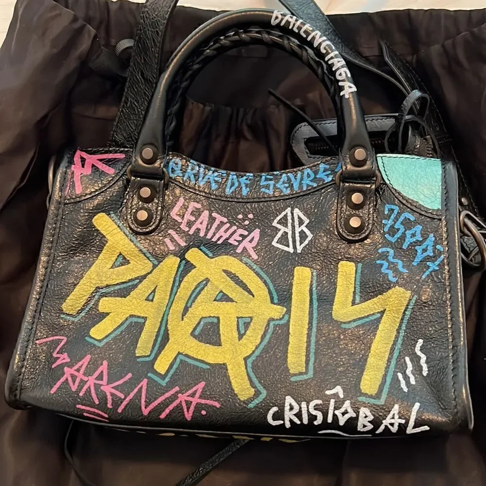 NWT Balenciaga Mini City Graffiti