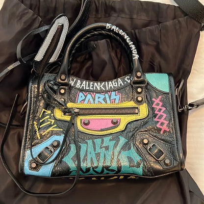 NWT Balenciaga Mini City Graffiti