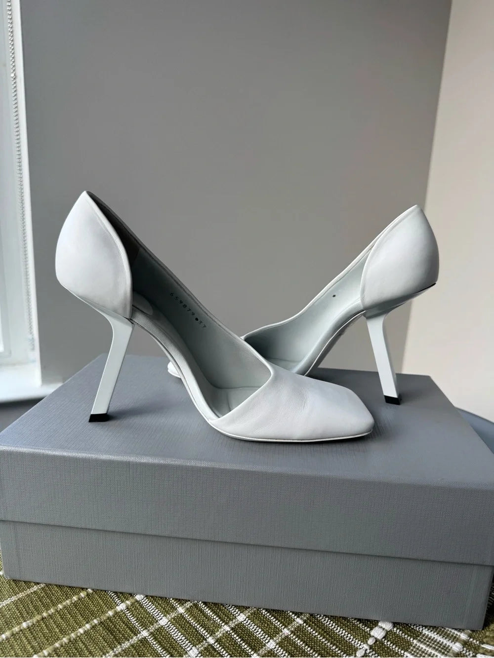 Balenciaga Calfskin Heels in White