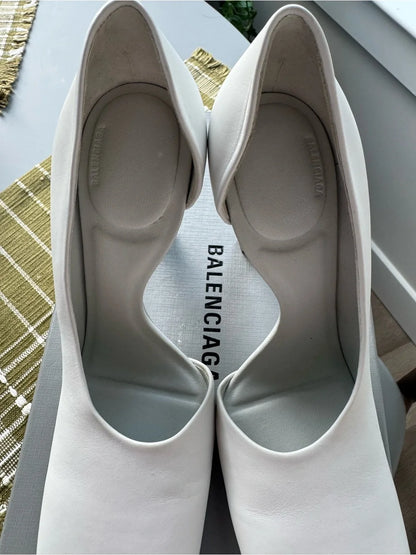 Balenciaga Calfskin Heels in White