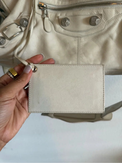 Balenciaga Ivory Leather Crossbody CityBag