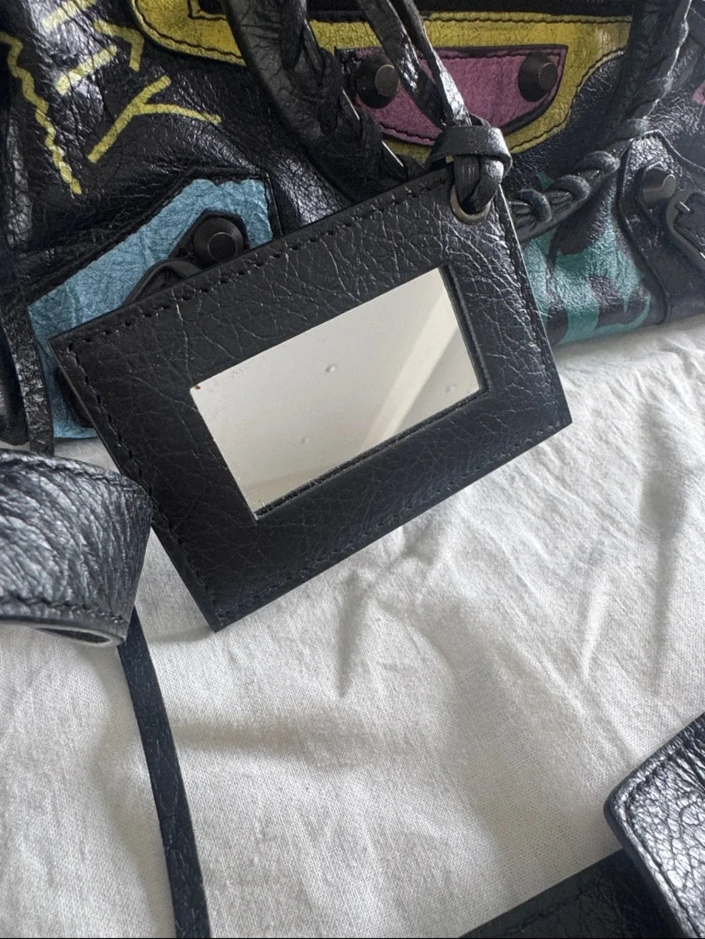 Balenciaga Agneau Graffiti Mini City Bag