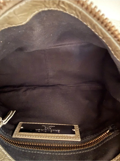 Balenciaga Mini Le City Moto Leather Shoulder Bag Army Green