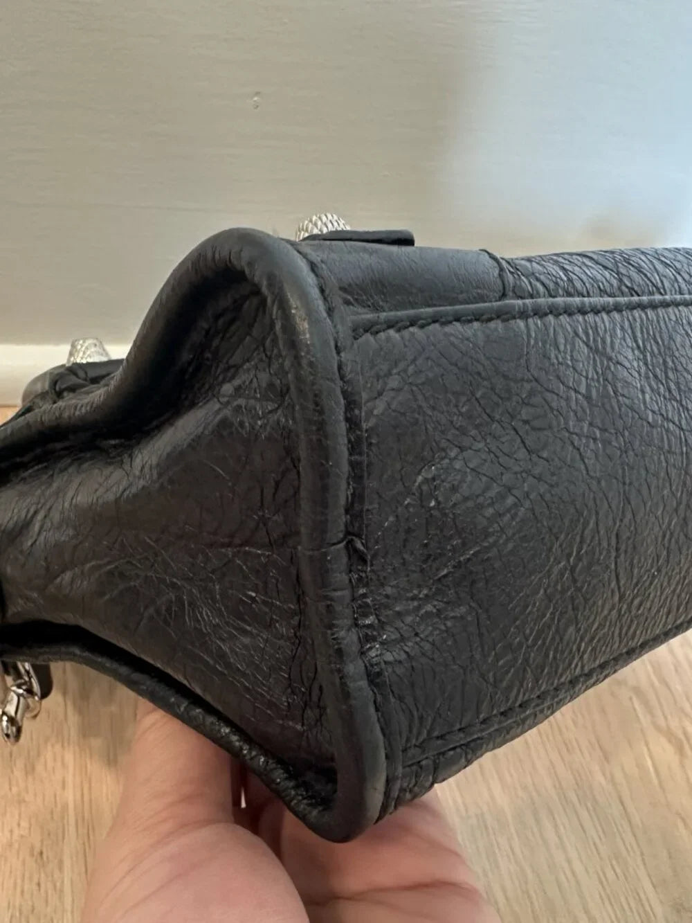 Balenciaga Giant 12 Mini City Bag Black Lambskin Silver Hardware Crossbody